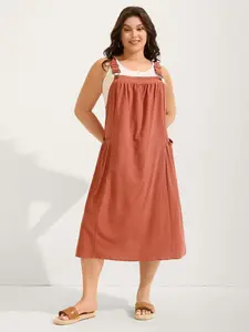 BLOOMCHIC Women's Plus Size Cotton Pinafore Overall Dress - Sleeveless, Basic Fabric, M-6X 2026 Summer Boho Casual Everyday Women's Clothes,Spotlight,Summer wins,Deals for your days