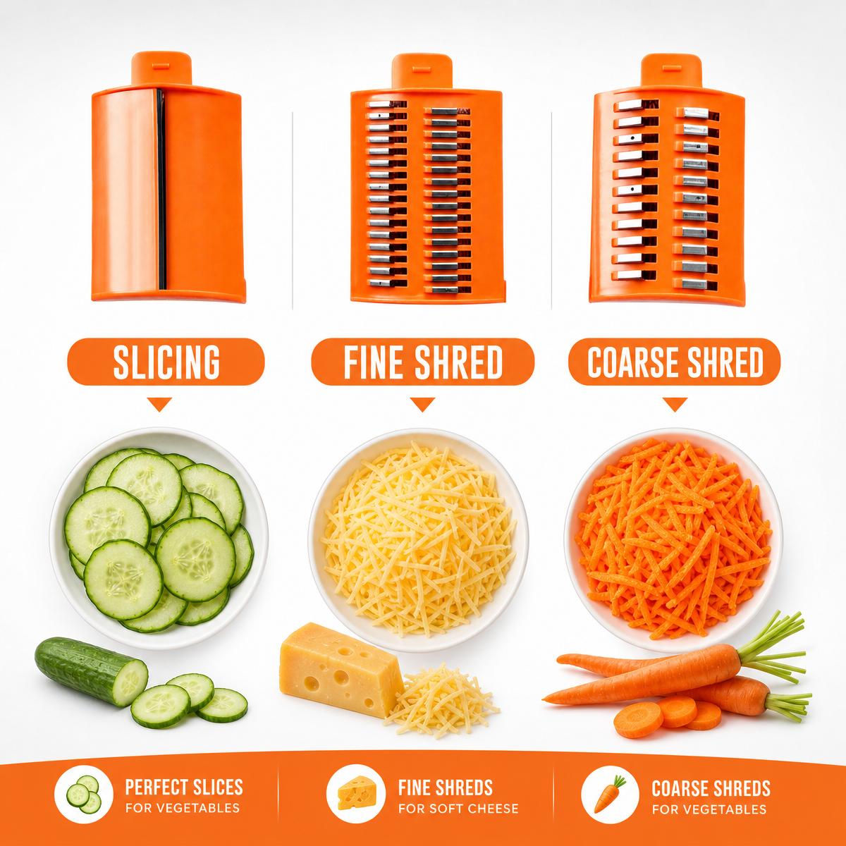 Cordless Rechargeable Electric Cheese Grater - Type-C Charging, 4 Stainless Steel Blades, Grates Cheese, Shreds Veggies, Slices for Hash Browns, Household Specialty Kitchen Appliance, Compact sohochic