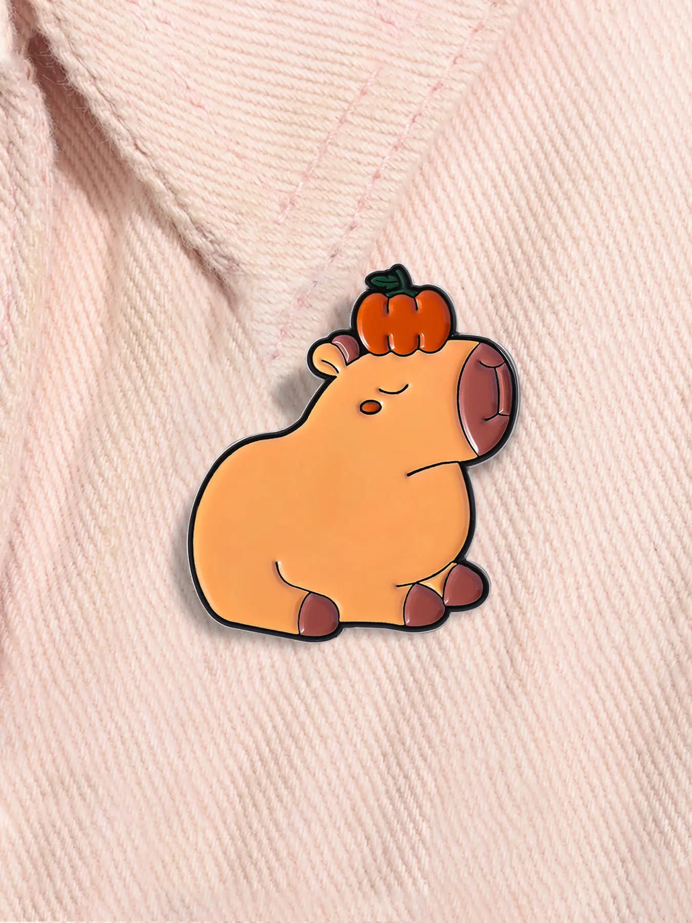 Cute Capybara Animal Enamel Pin Cartoon Capy Hippopotamus Metal Brooch Lapel Backpack Badge Fashion Jewelry Accessories Gift for Kids Friends Alloy Brooch Pin Enamel Lapel Pins