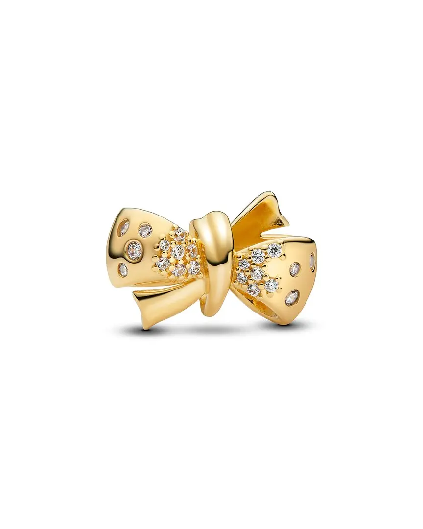 Pandora Moments 14K Plated CZ Sparkling Bow Charm