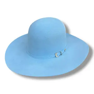 RB BABY BLUE WOOL HAT 6” crown 41/4 Brim