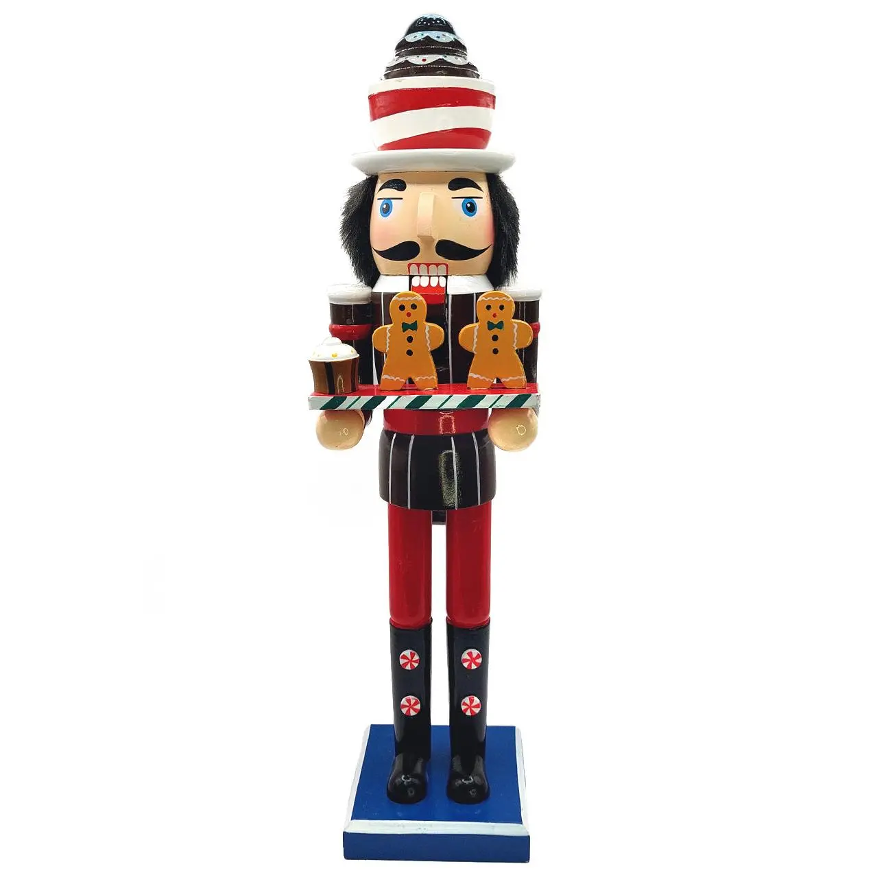 Christmas Nutcracker with Cookies. Wizardi Classic Wooden Festive Decoration F07M14-41-N01058C