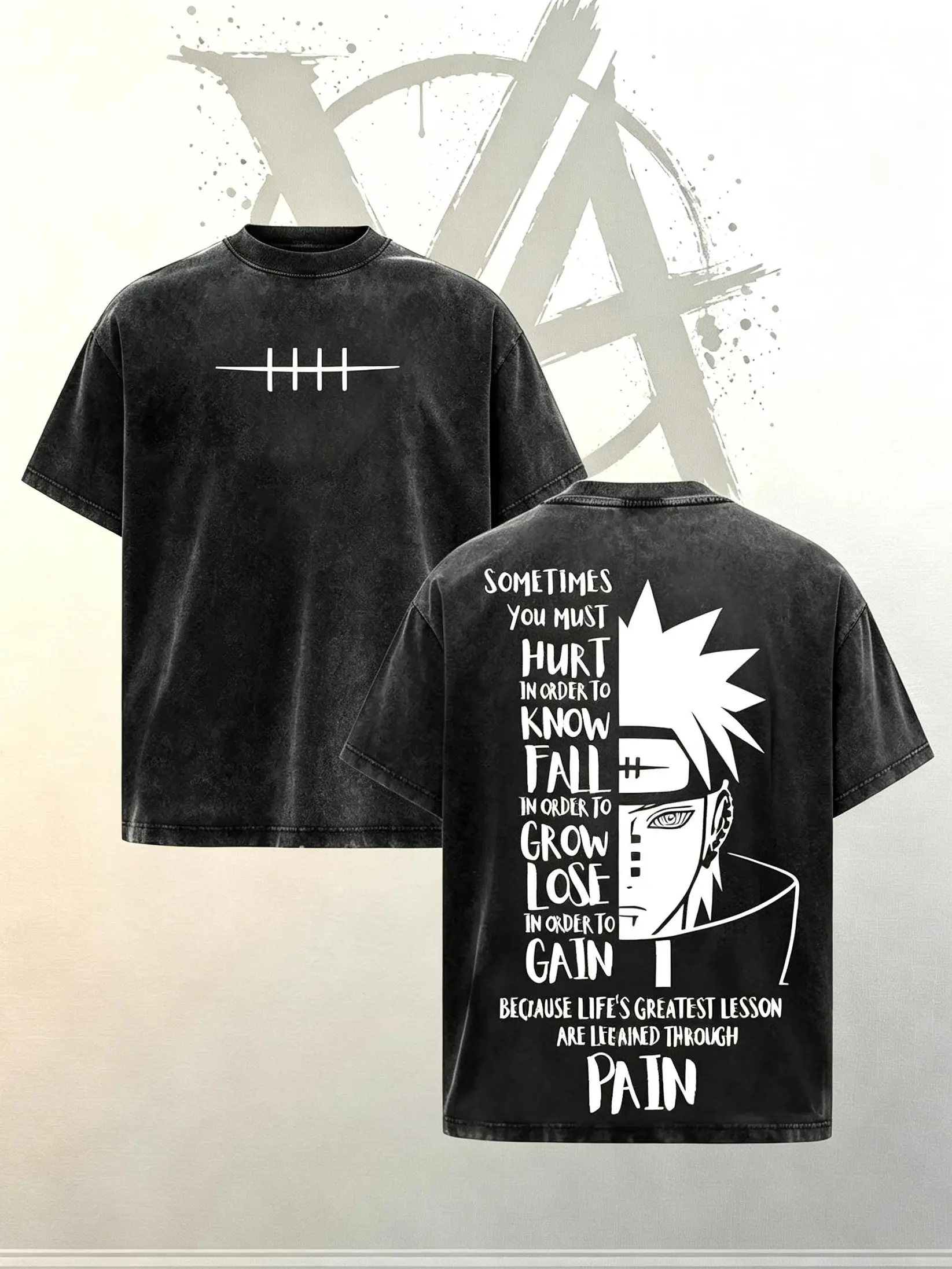 [AVT]Nagato Pain Naruto Shippuden T-Shirt, Oversized Vintage Washed Anime Graphic Tee, Six Paths Streetwear Retro Top Gift for Anime Lovers,graphic streetwear t-shirt gift,trendy t-shirts,symbol t-shirt,invincible shirt,humor shirt,funny student shirt