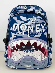 Fashionable New Colorful Student Backpack, Lightweight Waterproof Bag with Printed Cartoon Pattern, Large Capacity Simple Design