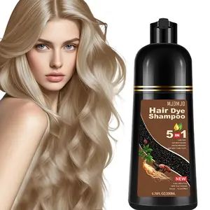 Natural Blonde Brown 5-IN-1 Golden Hair Dye Shampoo 200ml, Colors in 10-15 Mins, 100% Coverage for All Hair Types (Blonde Brown)，Haircare