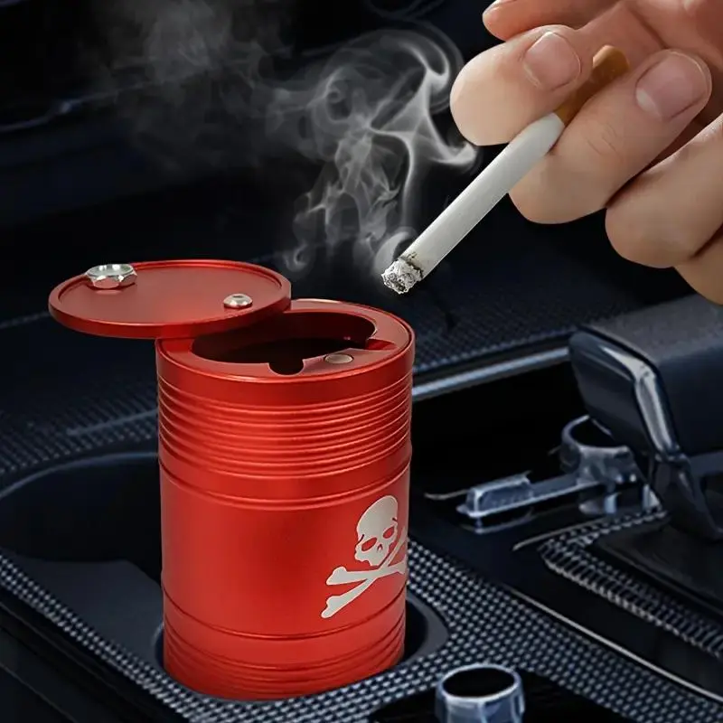 Car Ashtray, Creative Car Aluminum Alloy Ashtray, Trendy Brand Ashtray, Home Office Ashtray, Car Accessories for Men & Women