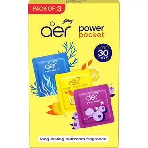 Godrej Aer Pocket - Bathroom Fragrances - 3 X 10 Grams (0.35 Oz) Pack Godrej aer