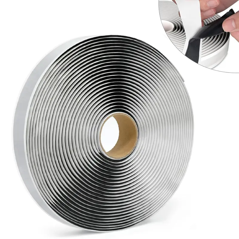Black Butyl Seal Tape - 1.2in x 0.08in x 13ft Tenacious Adhesive Weatherproof Airtight Leak Proof Putty Tape for RV Repair, Galvanized Metal Roofing, Pipe Joint Sealing
