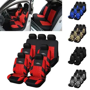 7 Seats Universal Car Seat Covers for 4 Single Seats & Rear Seat Stylish Breathable Fabric Car Seat Protectors Suitable for Most Vehicles Airbag Compatible Car Interior Accessories, Truck Accessories