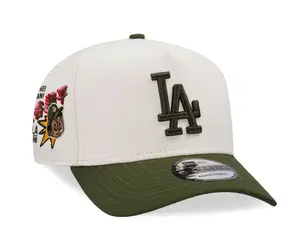 Off-White Los Angeles Dodgers 9FORTY Snapback Hat, Olive Green Embroidered LA Logo, Shohei Ohtani Custom Side Patch Cap, Limited Edition 2026 Urban Streetwear Gorra premium, moda urbana para hombres y mujeres