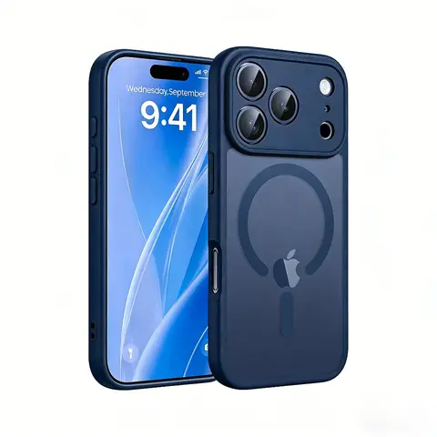 Phone Case - Luxury Matte Translucent Magnetic Wireless Charging Phone Case Compatible with iPhone 18 17 16 15 Pro Max 17Promax 17Pro 18 Pro Max Cases Shockproof Armor Camera Glass Lens Protection Soft Frame and Acrylic Hard Back Cover for Men Women