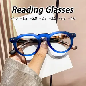 Unisex Plastic Round Reading Glasses, Vintage Classic Style, Lightweight and Portable, Casual Fashion Eyewear for Men and Women, Eyeglass Frames