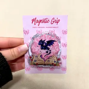 Dragon Era Magnetic Phone Grip, Cute Magsafe Kindle Grip, Gift For Readers, Bookish Griptok, Special Gifts mount holder stand accessories Universal Car