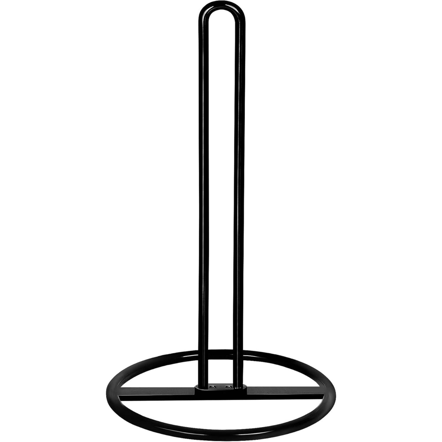 Paper Towel Holder Countertop,Kitchen Paper Towel Stand Holder for Kitchen Organization and Storage, Paper Towel Holders for Standard and Large Size Rolls (Black)