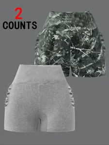 Women's Camo Print Shorts, Casual Comfy Breathable Skinny Shorts for Outdoor Daily Wear, Ladies Bottoms for Summer, Casual Fashionable Shorts