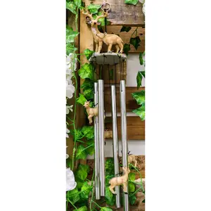 Ebros Deer Wind Chime Doe With Fawn Deer Family Decorative Wind Chime Patio