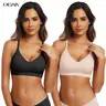 OEAK 2PCS Women Jelly Bras Breathable Adjustable Wireless Full Coverage Soft Everyday Seamless Bra No Underwire Comfort Bras Set
