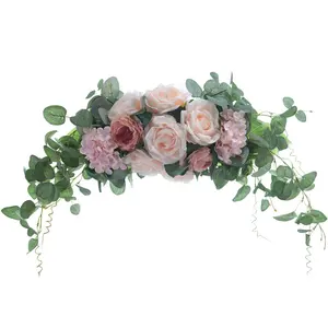 Decorative Wedding Wreath Living Room Wall Ornament Plastic Leaf Garlands