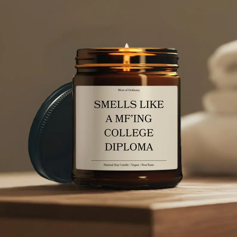 College Graduation Gift for Her, Graduation Gift Basket, Funny Candle, Granddaughter Graduation Gift, Smells Like a MFing College Diploma Candles
