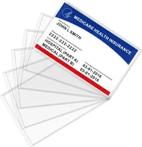 Medicare Credit Card Holder Plastic Protector Sleeves, Variety Packs, 12 Mil Clear PVC Water Resistant Business Social Security Cards