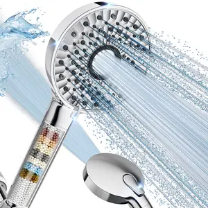 High Pressure Handheld Shower Head with Filter for Hard Water – 10 Spray Modes, Detachable Design, Replaceable Filter Cartridge, Anti-Clog Nozzles & 59" Stainless Hose