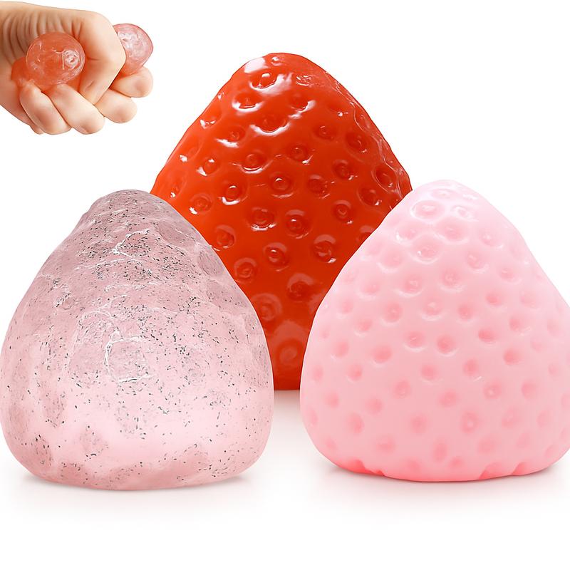 3 Pcs Big Taba Squishy Hamster Strawberry Toys – Vanilla Strawberry Chocolate Butter Slime - Extra Large 5" Squishy Stress Ball for Adults & Kids,Toymendous Squeeze Strawberry