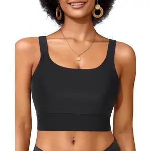 Aqua Eve Women Sports Bra Swim Tops - Crop Bikini Top Supportive Bathing Suit Top Swimwear