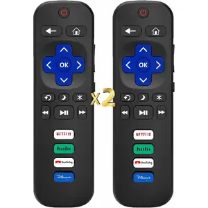 Compatible with Roku TV Remote Control Replacement, (Pack of 2), TCL Roku, Hisense, Sharp, Onn Roko, Element, RCA Roko Smart TV Series (No Voice, Not for RokuStick/Box). 1 Year Warranty