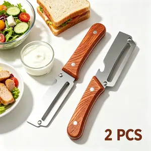 Portable Salad Hero ！2 Pcs Premium 2-in-1 Kitchen Peeler, Heavy Duty Stainless Steel Multi-Tool, Ultra Sharp Vegetable Peeler Julienne Shredder with Bottle Opener, Durable Kitchen Gadget