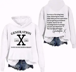 Gen-X Raise On Hose Water And Neglect 2 Sided Graphic Hoodie Casual Street Style Fleece Fabric Pullover Hooded Sweatshirt Tops Trendy for Women for Men