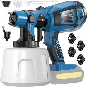 Paint Sprayer Cordless High Power Electric Spray Paint Gun Easy to Clean for Furniture Cabinets House Painting Light Blue(Not Include Battery)
