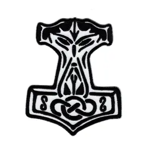 Thor's Hammer Mjolnir God of Thunder Nordic Norse Viking Iron on Patch (5.0 x 4.0-PC2)
