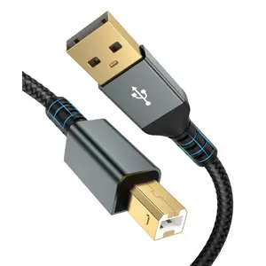 15FT USB Printer Cable - High Speed Type A Male to B Male Scanner Cord Compatible with HP, Canon, Epson, Dell, Brother, Lexmark, Xerox, Samsung & Piano, DAC