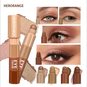 [2-Piece Limited Set]HERORANGE 4-in-1 Bullet EyeshadowStick - Matte & Shimmer Shades InBrown, Golden, AndMixed Colors Multi-Use For Eyeliner & Highlighter,Portable Travel SizeCool-toned Eyeshadow Teen GirlsTrendy Stuff Maquillaje Para Mujer Makeup!