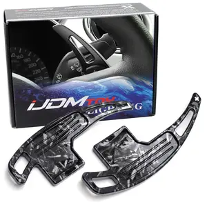 iJDMTOY Forged Caron Fiber Pattern/Style Larger Paddle Shifter Extensions For Ford 2015-2023 Mustang Gen6
