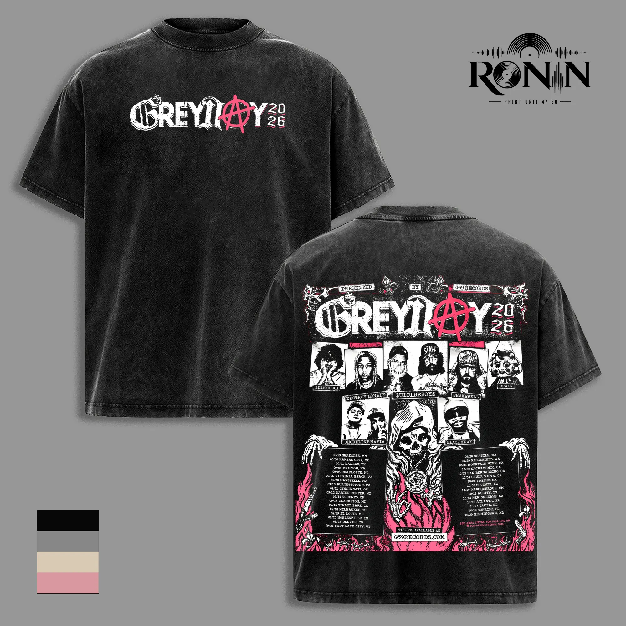 Retro Grey Day 2026 Tour Shirt, Vintage G59 Graphic T-Shirt, G59 Design Streetwear Tee, Underground Rap Hip Hop Graphic Shirt, Concert Tour Merch Aesthetic, Heavyweight Cotton Unisex Tee, Gift For Music Fans
