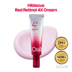 Celladix Hibiscus Red Retinol 4X Cream, Daily Retinol Cream for Dark spots, Wrinkles, Tone & Firmness, 1.01 fl.oz. / 30ml