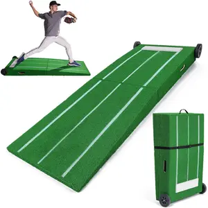 GoSports Portable Baseball Pitching Mound with Stride Lines - 80 x 28 x 6 Inches - Foldable Pitching Mound