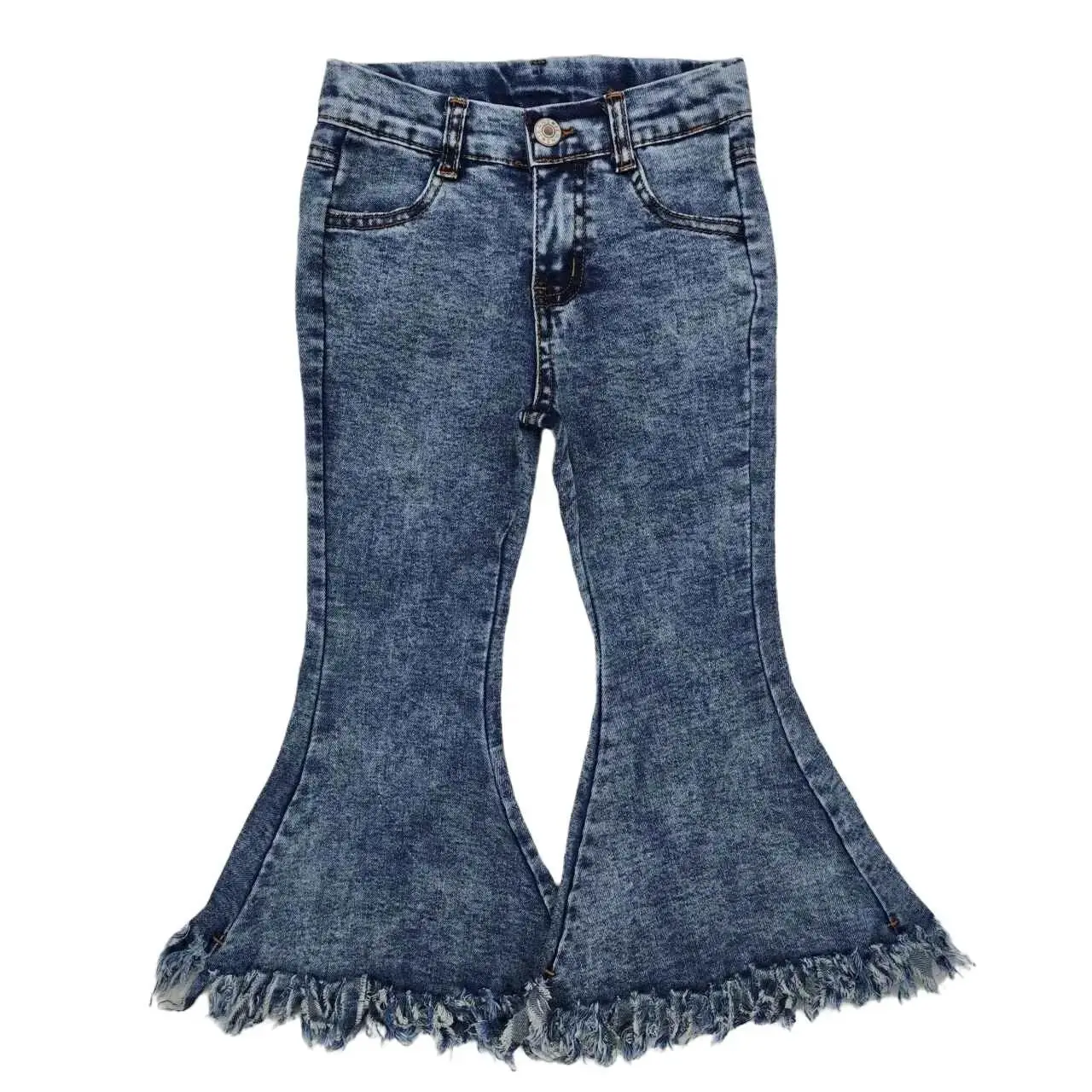 toddler girl  bell bottom jeans blue tassel denim pant winter pant adjustable waist party wear