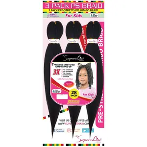 3PACK PRE-STERTCHED KID & ADULT  BRAID 28"