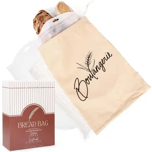 Bread Bags for Homemade Bread, Sourdough & Gluten Free Bread with Multifunctional   Inserts.  Kneading Dough Bag, Pizza Dough, Tortilla & Pasta Storage Bags - (16x11inch)