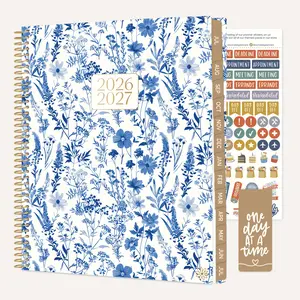 2026–27 Soft Cover Planner, 8.5" x 11" | Blue & White Floral