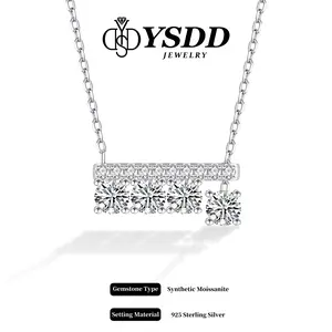 【10.11 New Arrival】1.2CT Adjustable One-line Necklace vvs Synthetic Moissanite Necklace in 925 Sterling Silver