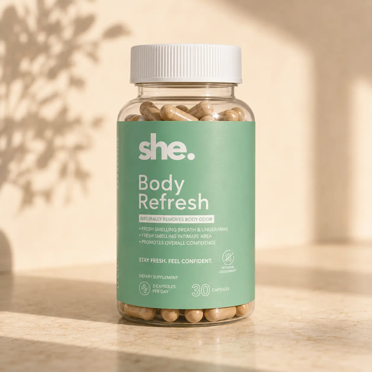 Body Refresh Chlorophyll Pill - For Body Odor, Detox & Skin