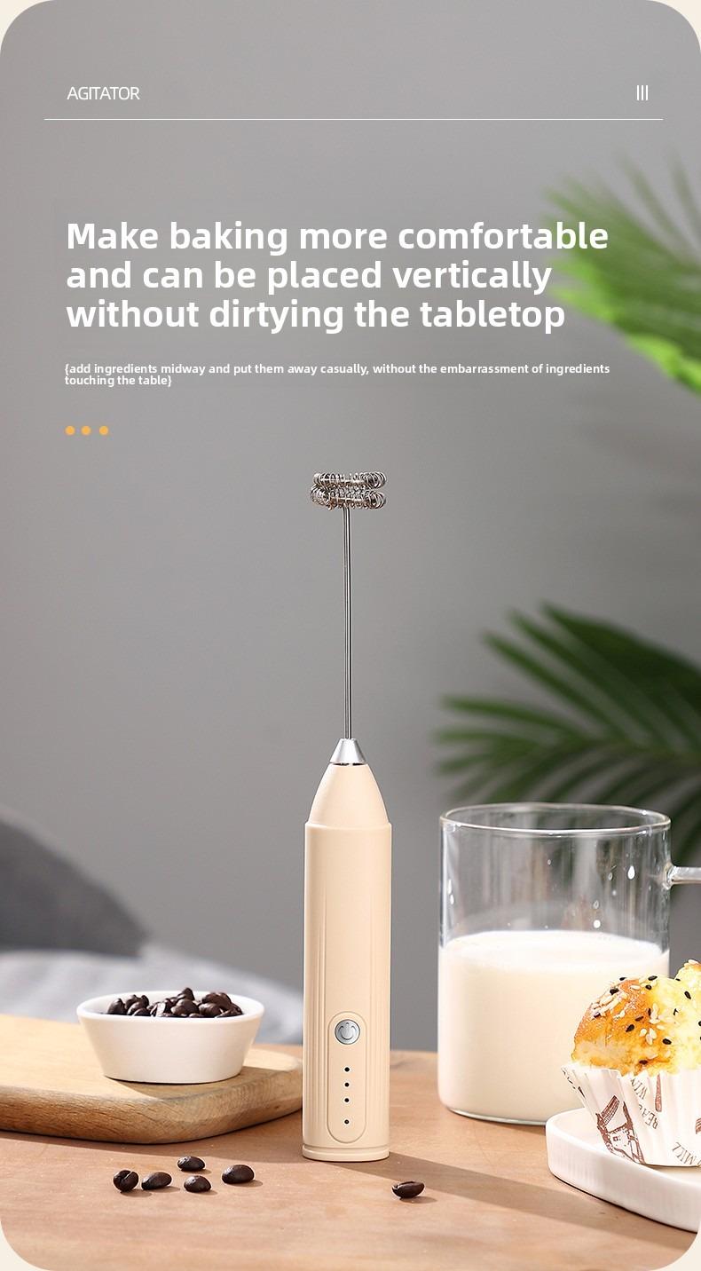 Electric Milk Frother Handheld with 3-Speed Adjustable Whisk, Fast Frothing Coffee Tools, Portable Wireless Foam Maker for Hot & Cold Drinks