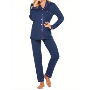 Womens Pajamas Set 2pcs Button Pjs Soft Long Sleeve Top and Pants Sleepwear Lounge Sets soft lightweight loungewear for women also be used postpartum breastfeeding honeymoons vocation christmas pajamas