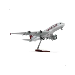Qatar Airways A380 aircraft model, 1/160 scale, with stand