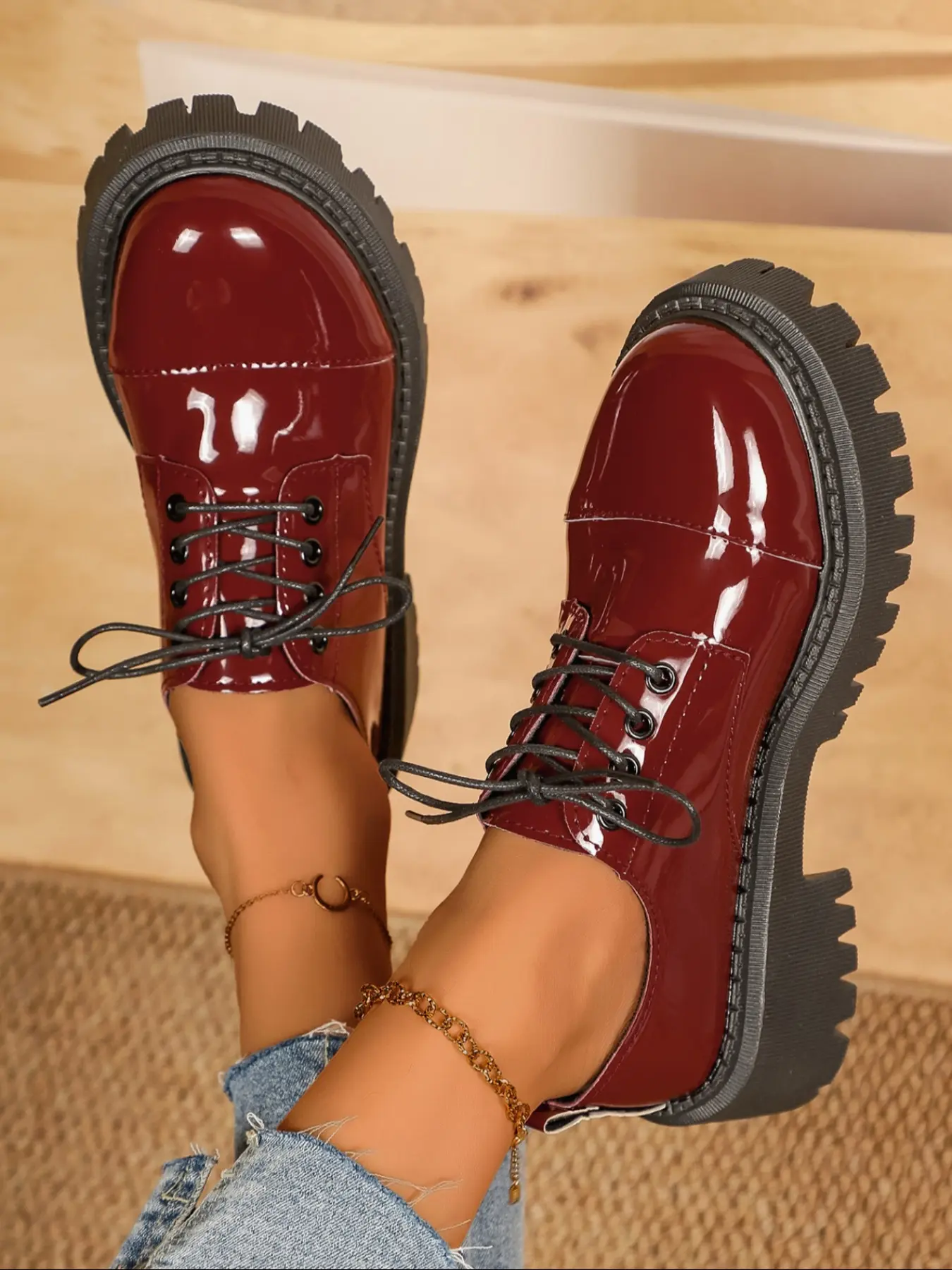 Marc Fisher | Leather Burgundy Chunky Oxford Amazon.com | Marc Fisher LTD Women main image 3