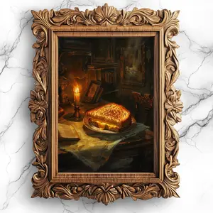 Whimsical Kitchen Decor, Grilled Cheese in Mysterious Room, Room Decor, Unframed