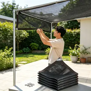 Sunshade Net Easy Installation, Ideal for Outdoor Balcony, Terrace, Greenhouse, Durable Striped Mesh Design